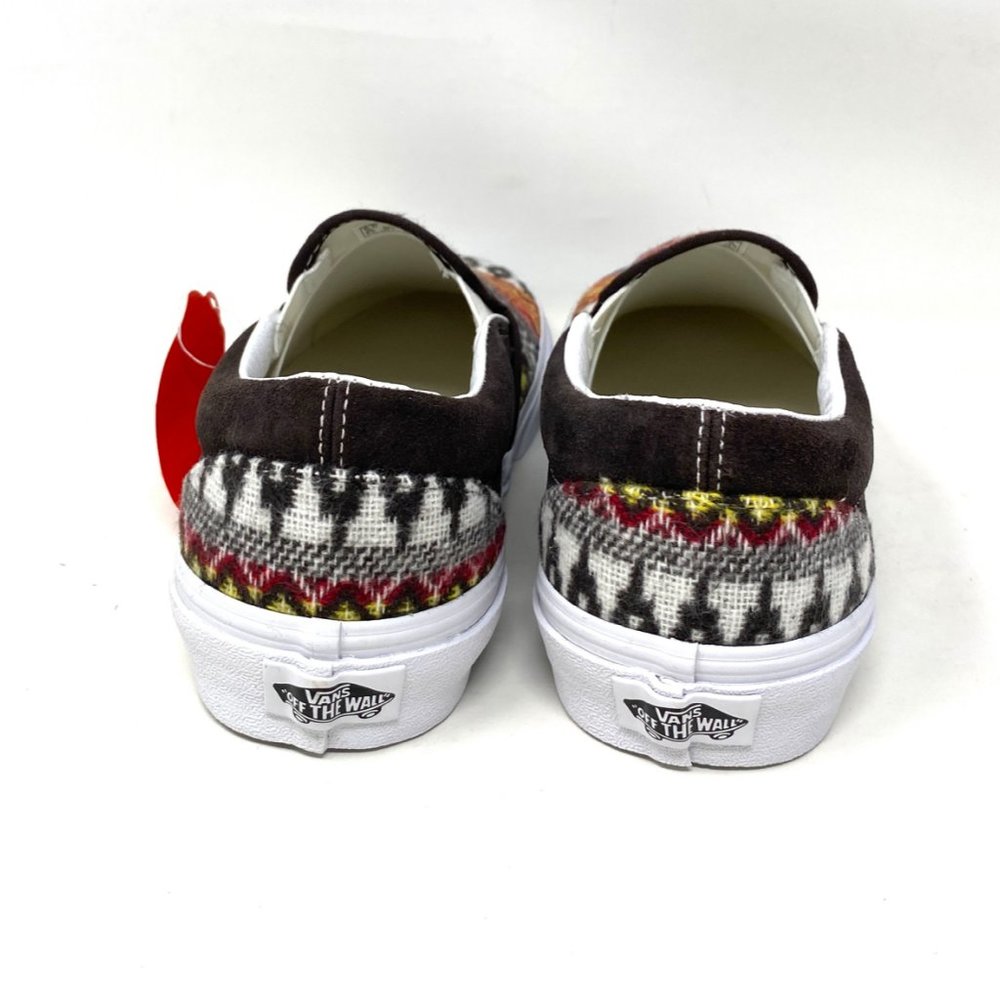 VANS CLASSIC SLIP ON Shoes Mens fair isle Brown Canvas Casual Size VN0A5JMHBF0 - Picture 3 of 10